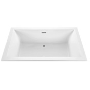 MTI Baths Andrea 18 Sculpted 72" Free Standing DoloMatte 3 Side Microbubbles Air Tub with Center Drain Matte White