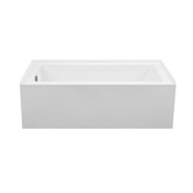 MTI Baths Cameron 3 66" Three Wall Alcove DoloMatte Integral Skirted Air Tub Stream with Right Drain Placement Matte White