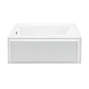 MTI Baths Wyndham 5 60" Alcove Acrylic Air Bath and Stream Bath Tub with Left Drain and Overflow White