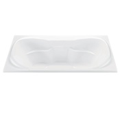 MTI Baths Tranquility 1 72" Drop In DoloMatte Air / Ultra Whirlpool Tub with Center Drain Matte White