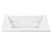 MTI Baths Madelyn 1 72" Drop In DoloMatte Air / Ultra Whirlpool Tub with Center Drain Matte White