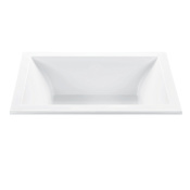 MTI Baths Andrea 13 Sculpted 66" Free Standing DoloMatte 1 Side Microbubbles Whirlpool Tub with Center Drain Matte White