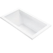 MTI Baths Andrea 20 Sculpted 54" Free Standing DoloMatte 3 Side Microbubbles Whirlpool Tub with Left or Right Drain Matte White