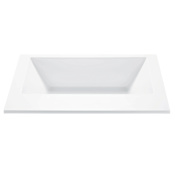 MTI Baths Metro 1 Sculpted 72" Free Standing DoloMatte 3 Side Microbubbles Whirlpool Tub with Center Drain Matte White