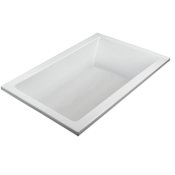MTI Baths Basics 72" Undermount Acrylic Air Tub with Rear Drain White / Gloss