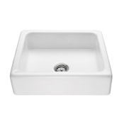 MTI Baths Basics 25" Farmhouse Single Basin Acrylic Kitchen Sink Biscuit