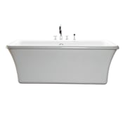 MTI Baths Basics 66" Free Standing Acrylic Soaking Tub with Center Drain White / Gloss