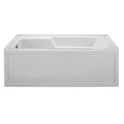 MTI Baths Basics 60" Three Wall Alcove Acrylic Whirlpool Tub with Right Drain White / Gloss