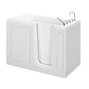 MTI Baths Basics 52"Walk-In Acrylic Whirlpool Tub with Rear Drain and Drain Assembly White / Gloss