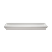 MTI Baths Boutique 64" Rectangular Sculpture Stone Undermount Bathroom Sink Biscuit Gloss