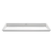 MTI Baths Boutique 44" Rectangular Sculpture Stone Undermount Bathroom Sink Biscuit Gloss