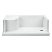 MTI Baths Designer 59-5/8" x 29-1/2" Rectangular Shower Base with Single Threshold and Right Drain White