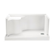 MTI Baths Designer 59-1/2" x 31-1/4" Rectangular Shower Base with Single Threshold and Left Drain White
