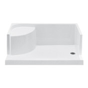 MTI Baths Designer 59-3/4" x 35-1/2" Rectangular Shower Base with Single Threshold and Right Drain White