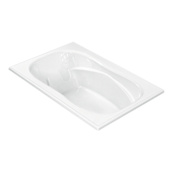 MTI Baths Hartwell 72" Drop-In Acrylic Whirlpool Tub with Reversible Drain and Overflow White