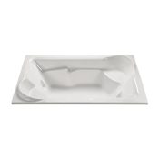 MTI Baths Siesta 1 80" Drop-In Acrylic Whirlpool Tub with Center Drain and Overflow White