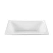 MTI Baths Sophia 2 72" Drop-In Acrylic Ultra Whirlpool Tub with Center Drain and Overflow White