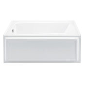 MTI Baths Wyndham 5 60" Three Wall Alcove Integral Skirted DoloMatte Whirlpool Tub with Left Drain Placement Matte White