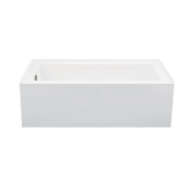 MTI Baths Cameron 1 60" Drop In DoloMatte Integral Skirted Soaking Tub with Center Drain, and Overflow Matte White