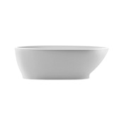 MTI Baths Boutique Lydia 66" Free Standing Solid Surface Soaking Tub with Left, Right Drain, Drain Assembly, and Overflow White / Gloss