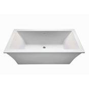MTI Baths Andrea 24 66" Free Standing DoloMatte Soaking Tub with Center Drain, Drain Assembly, and Overflow White