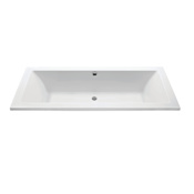 MTI Baths Andrea 27 Sculpted 86" Free Standing DoloMatte 1 Side Soaking Tub with Center Drain Matte White