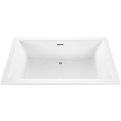 MTI Baths Andrea 28 66" Undermount Acrylic Soaking Tub with Center Drain and Overflow White