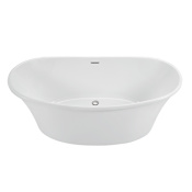 MTI Baths Designer 67" Free Standing Acrylic Soaking Tub with Center Drain, Drain Assembly, and Overflow Biscuit