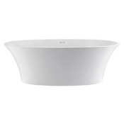 MTI Baths Acquabella 64" Free Standing Stone Composite Soaking Tub with Center Drain White / Gloss