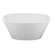 MTI Baths Acquabella 67" Free Standing Stone Composite Soaking Tub with Center Drain White / Gloss
