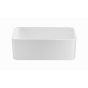 MTI Baths Acquabella 59" Free Standing Stone Composite Soaking Tub with Reversible Drain and Overflow Gloss White