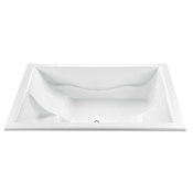 MTI Baths Banera Del Sol 84" Drop In Acrylic Soaking Tub with Center Drain and Overflow White