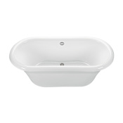 MTI Baths Melinda 1 72" Freestanding Acrylic Soaking Tub with Base, Center Drain and Overflow White