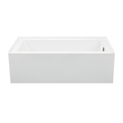 MTI Baths Cameron 3 66" Alcove DoloMatte Integral Skirted Soaking Tub with Right Drain and Overflow Matte White