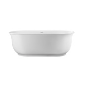 MTI Baths Acquabella 66" Free Standing Mineral Composite Soaking Tub with Center Toe Tap Drain and Overflow White