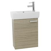 Nameeks Cubical 18" Wall Mounted / Floating Vanity Set with Wood Cabinet, Ceramic Top with Single Basin Sink, and Single Faucet Hole Larch Canapa