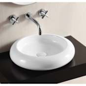 Nameeks Caracalla 18-3/8" Ceramic Vessel Bathroom Sink White