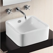 Nameeks Caracalla 16-1/2" Ceramic Vessel Bathroom Sink with Overflow White