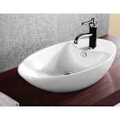 Nameeks Caracalla 28-3/8" Ceramic Vessel Bathroom Sink with 1 Faucet Hole and Overflow White