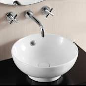 Nameeks Caracalla 16-1/11" Ceramic Vessel Bathroom Sink with Overflow White