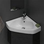 Nameeks CeraStyle 25-3/10" Ceramic Wall Mounted Bathroom Sink with One Faucet Hole - Includes Overflow White