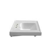 Nameeks Frame 31-1/2" Ceramic Wall Mounted/Drop in Bathroom Sink with Three Faucet Holes - Includes Overflow White