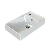 Nameeks Sharp 19-11/16" Rectangular Ceramic Drop In/Wall Mounted Bathroom Sink with Overflow and Single Faucet Hole White