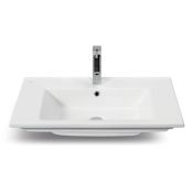 Nameeks CeraStyle 33-1/2" Ceramic Wall Mounted Bathroom Sink with One Faucet Hole - Includes Overflow White
