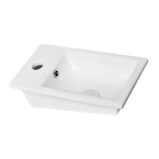 Nameeks Mini 15-3/4" Ceramic Drop in Bathroom Sink with One Faucet Hole - Includes Overflow White