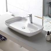 Nameeks Cerastyle 28-3/5" Ceramic Bathroom Sink for Vessel Installation with One Faucet Hole - Includes Overflow White
