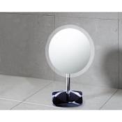 Nameeks Twist 7-1/4" W x 11-1/2" H Modern Circular Frameless Makeup Mirror Black