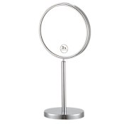 Nameeks Glimmer 7-7/8" Diameter Modern Circular Framed Makeup Mirror Chrome