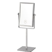 Nameeks Glimmer 6-5/16" W x 8-1/2" H Modern Rectangular Stainless Steel Framed Makeup Mirror Chrome