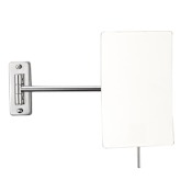Nameeks Glimmer 5-7/8" W x 8-1/2" H Modern Rectangular Frameless Makeup Wall Mirror Chrome
